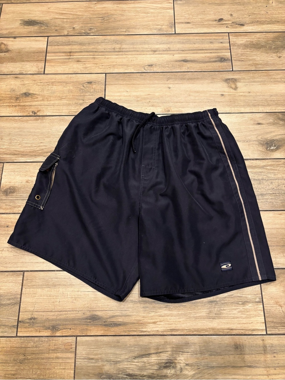 Vintage Hawaiian Performance Surfwear Board Shorts Swim Trunks Black Size L
